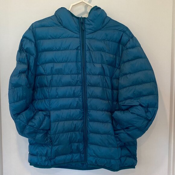 Wantdo Women's Hooded Packable Ultra Light Weight Short Down Jacket - Teal XL - Picture 1 of 5
